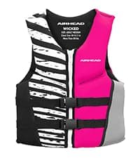 Airhead Wicked Kwik-Dry NeoLite Flex Life Jacket for Kids - USCG Approved Life Vest for Youth, Child & Infant, Watersports Vest for Boating, Tubing & Swimming, Hot Pink