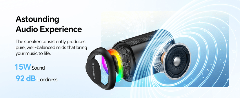 Powerful HD Sound, Dynamic Lights, 15H Playtime, BT 5.3, TWS Pairing, IPX5 Beach|Camping|Pool Accessories, Halloween Music Portable Bluetooth Speaker Gift Ideas: Outdoor Travel Essentials Waterproof B0CX1FRR27