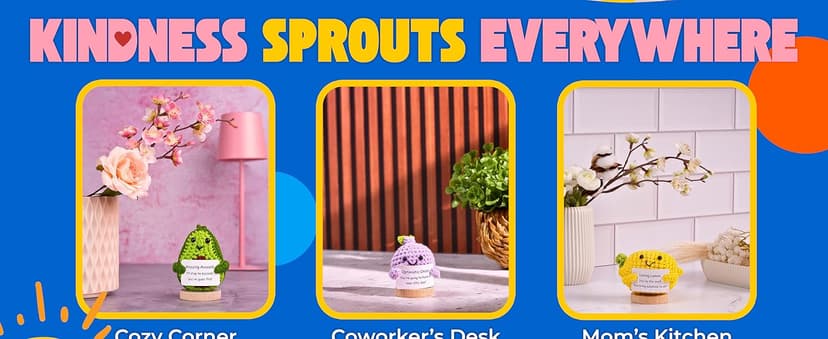 Cheerpal Veggies — Crochet Veggie Pack w/Stand (9 pc) Handmade Crochet Figurines Decor - Desk, Office, Coworker, Friend | Gifts for Women, Teen Girls, Mom, Girlfriend