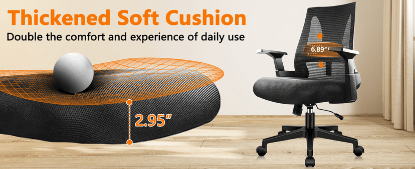CLATINA 500lbs Big and Tall Office Chair Heavy Duty Mesh Ergonomic Computer Chairs with Adjustable Lumbar Support and Wide Comfy Seat for Home Office Conference Heavy People, Black, 4 Pack