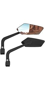 2 Pack Bike Mirrors, eBike Mirrors for Handlebars, 360° Adjustable Safety Bicycle Rear View Mirrors, Scratch Resistant Glass Lens, Bicycle Universal Fit Accessories