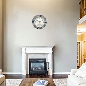 UMEXUS Outdoor Clock with Thermometer, 13 Inch Retro Large Waterproof Wall Clocks Indoor Silent Non-Ticking Battery Operated Weatherproof Decor for Garden Kitchen Bathroom Mother Gift