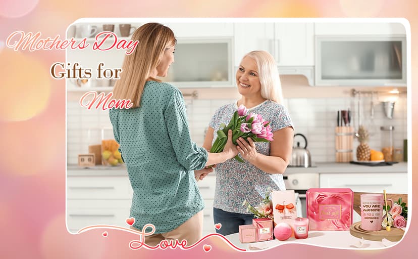 Birthday Gifts for Women, Mom, Sister, Friend: Unique Pink Self Care Spa Relaxation Baskets Set, Christmas, Holiday, Valentines Day Presents for Her, Girlfriend, Grandma, Wife, Bestie, Coworkers