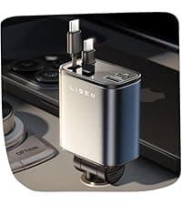 LISEN Retractable Car Charger, 69W USB C Car Accessories Adapter for iPhone 17 USB C Charger Fast Charging, Gifts for Women Men, Travel Essentials, for iPhone 17 Pro Max Air 16 15 14 13 12 Samsung S25