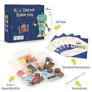 STEM Kits for Kids Crafts 6-8 8-12, Boys Gifts Toys for 6 7 8 Year Old Boy Birthday Gift Ideas, STEM Toys Crafts 6+ 7+ yr, Robotics Science Kits Activities Robot Building Age 8-10 9 10 11 12 13 14