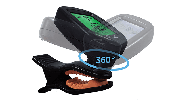 Ranch Guitar Tuner Clip On for Acoustic/Electric Guitar, Ukulele, Violin, Bass, Banjo - Fast & Accurate Chromatic Tuner with Noise Immunity Durable String Instrument Tuners - Classic Black