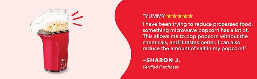 DASH Hot Air Popcorn Popper Maker with Measuring Cup to Portion Popping Corn Kernels + Melt Butter, 16 Cups - Aqua