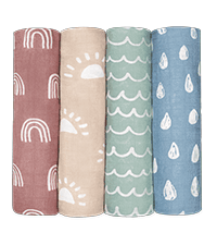 Comfy Cubs Easy Swaddle Blanket, 3 Pack - 100% Cotton Newborn Wrap, Small for 0-3 Months Infants, with Adjustable Velcro, Breathable and Durable Sleep Sack for Babies - Blush, Mauve & Mulberry