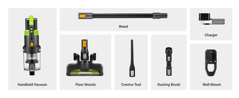 Eureka RapidClean Pro Cordless Vacuum Cleaner for Hard Floors, Lightweight Stick Vacuum LED Headlights, Convenient Stick and Handheld Vac, Green, NEC285GR