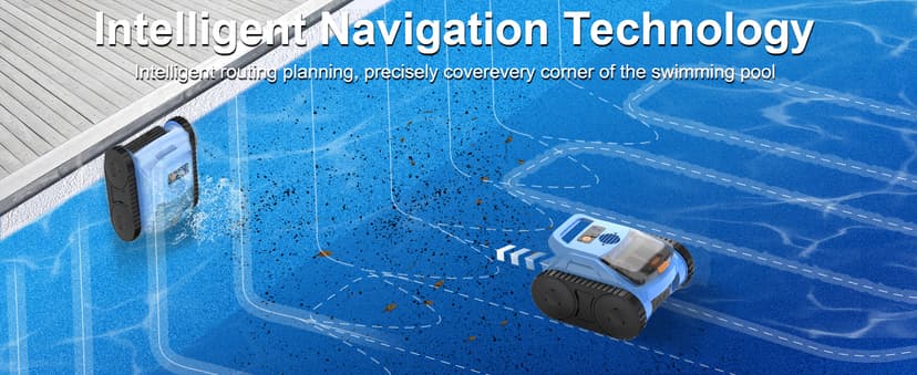 (2025 Upgrade) Pool Vacuum for Inground Pools, Robotic Pool Cleaner, Wall Climbing Pool Cleaner, Cleans Pool Floors, Drain & Walls & Waterline, Cleaning Up to 2100 Sq.ft, 180 Min