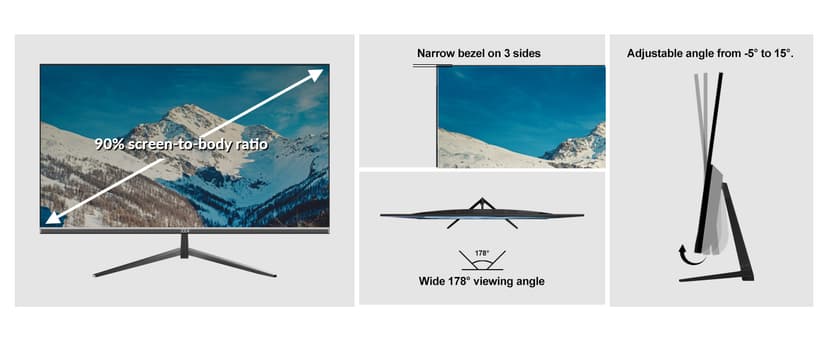 32 Inch 4K UHD Monitor (3840x2160), IPS,60Hz Refresh Rate, 120% sRGB, AMD FreeSync, 178° Viewing Angle, HDMI/DisplayPort, VESA 100x100mm Mount Compatible, Tilt Adjustable - Black