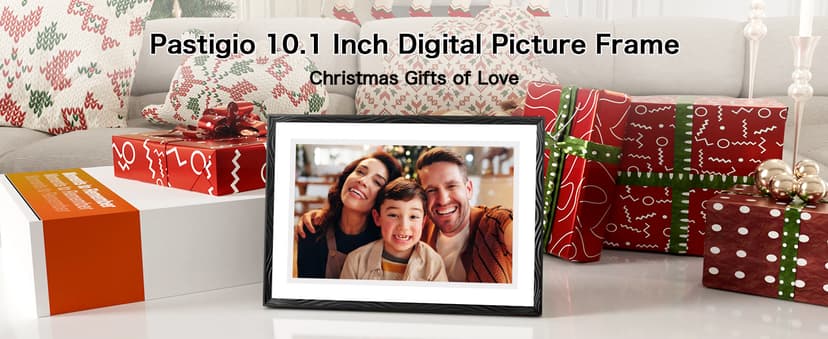 Digital Picture Frame, 10.1'' Frameo Digital Frame Wifi, 32GB Memory, 1280*800 HD Touch Screen Digital Photo Frame, Wall Mountable, Auto-Rotate, Share Instantly, Wedding, Birthday Gifts for Women, Mom