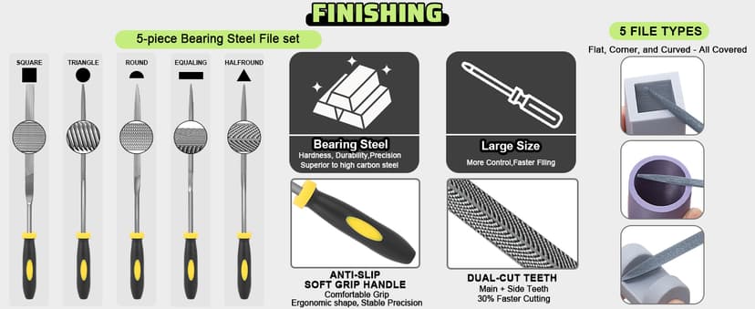3D Printer Tools Kit, 34pcs 3D Printer Accessories for All FDM/SLA Printers Includes Nozzle Cleaning, Removal Scrapers, Finishing Tools, 5 Types of Files,Brushes, Wire Cutter, Engraving Knife