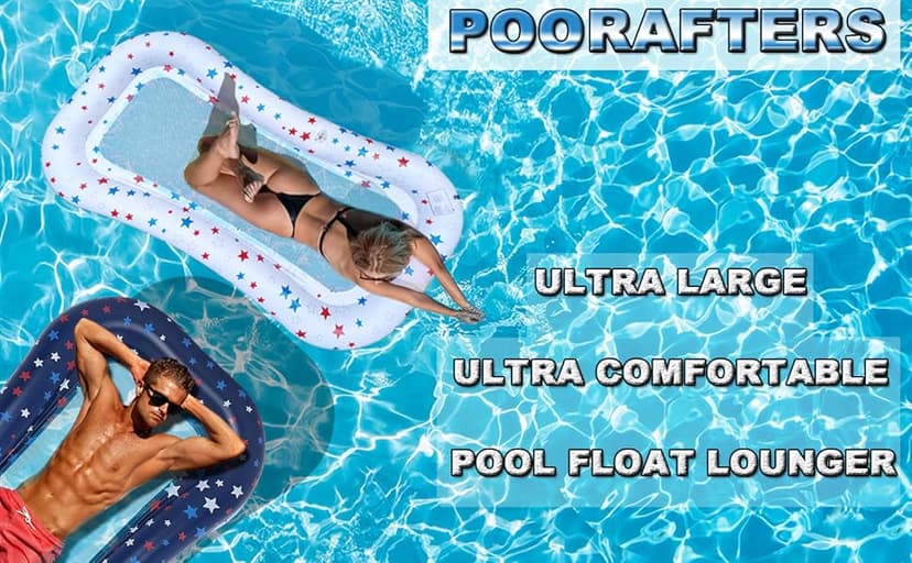 Pool Float Lounge Extra-Large Cooling Mesh Inflatable Raft with Cup Holder Ultra-Comfort Cooling Floating Lounger for Adults Beach Pool Lake Parties Summer Relaxation Essential