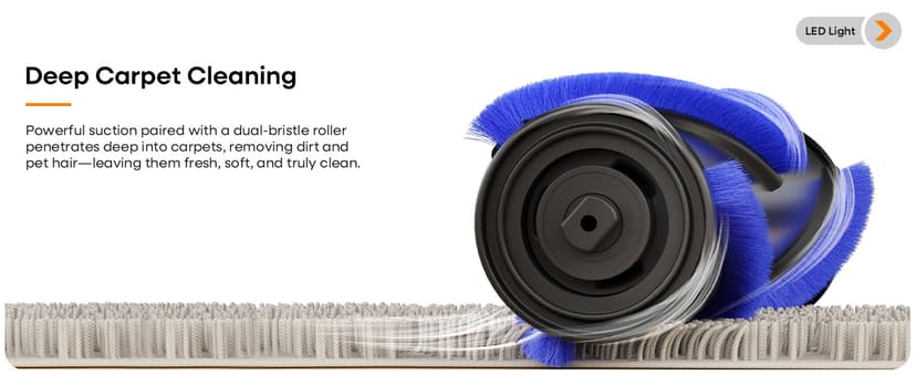 ElecKeys Cordless Vacuum Cleaner, 580W 48KPA 65Mins Vacuum Cleaners for Home, Self-Standing Anti-Tangle Vacuum with LED Display, Rechargeable, Lightweight, Cordless Vacuum for Floors/Pet Hair/Carpets