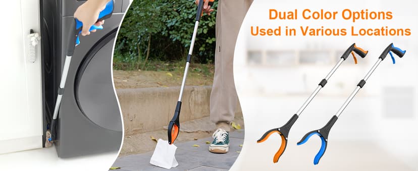 32" Grabber Reacher Tool, 2-Pack Foldable Reacher Grabber Pickup Tool with 360° Rotating Jaw & Magnet, Trash Picker Upper Grabber, Lightweight Grabbers for Seniors Heavy Duty B0CGDM3SCN
