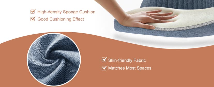 DUMOS Office Chair, Comfy Desk Chair Rolling Vanity Swivel Task Chairs with Wheels, Wide Seating Armless Height Adjustable Computer Chairs for Home,Bedroom,Student,Adults, Blue