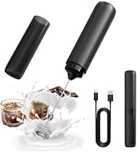 CIRCLE JOY Rechargeable Milk Frother Handheld, Dual Coil Whisk Head Electric Coffee Frother, Portable Hand Frother Wand Drink Mixer for Matcha Lattes Cappuccino, Kitchen Gifts, Black B0DPG6SNV1