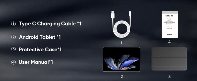 WXUNJA Android 15 Tablet,11 Inch Tablets with Octa Core Processor, 12GB RAM 128GB ROM 1TB Expand, Widevine L1, 8000mAh Battery, 2.4/5Ghz Dual WiFi/GPS/FM, 5/8MP Cameras, Case Included, Blue