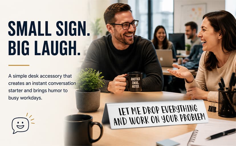 Funny office desk sign • Novelty nameplate • Coworker gift • Boss gift • Manager gift • Workplace humor decor Let Me Drop Everything and Work On Your Problem Funny Desk Plate Sign B0D1NZX9JX
