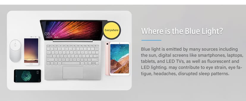 ANRRI Blue Light Blocking Glasses, Anti Eyestrain Lens Lightweight Frame Eyeglasses, Black, Men/Women