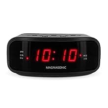Magnasonic Digital AM/FM Clock Radio with Battery Backup, Dual Alarm, Sleep & Snooze Functions, Display Dimming Option (EAAC200)