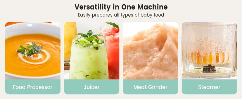BPA-Free Elevated Steam Basket, Healthy Homemade Baby Food Purees, Starting Solids & BLW, Baby Feeding Essentials, 6+ Months Grownsy Baby Food Maker, Steamer & Blender Baby Food Processor, White B0DGL879NT