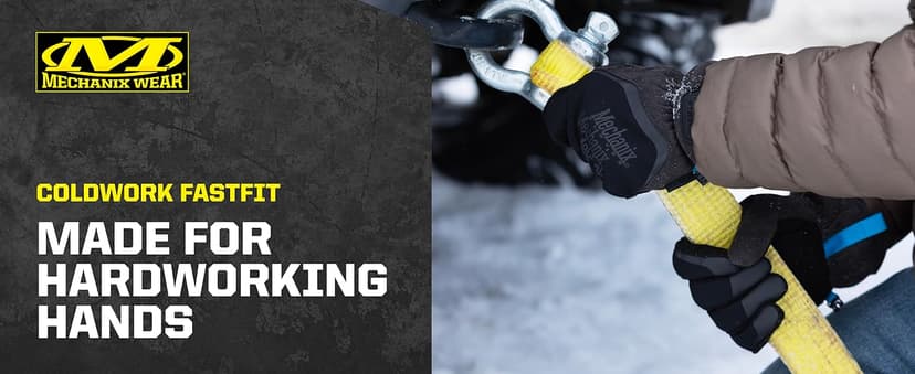 Mechanix Wear: ColdWork FastFit Winter Work Gloves with Elastic Cuff, Wind and Water Resistant, Fleece Insulated, Touch Capable Winter Gloves, For Mild Cold Weather (Black/Gray, X-Large)