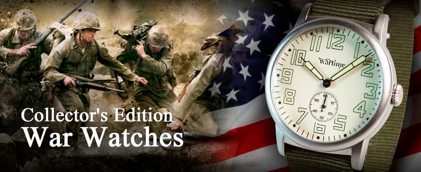 WTI WORLD TIME INTERNATIONAL WARTIME | WW2 Military Watch – Vintage USAAF Watch, Swiss-Quartz Movement with Canvas strap and leather lining, 10 ATM Water Resistant. The Perfect WW2 Memorabilia. Mens Watches for Ever