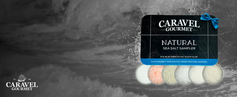 Infused Sea Salt Sampler Set, Finishing Salt for Seasoning, Gourmet Cooking Gift and Spice Variety Pack for Special Occasions, 0.5 oz x Bundle of 6 Flavored Salts - Caravel Gourmet Salt