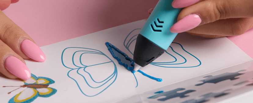 SCRIB3D P1 3D Printing Pen with Display - Includes 3D Pen, 3 Starter Colors of PLA Filament, Stencil Book + Project Guide, and Power adapter