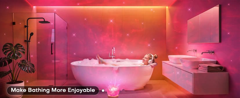3-in-1 Sunset/Ocean/Northern, Remote, 6 Brightness, 1 Hr Timer, Made of Glass & Wood, Bedroom, Bathroom, Dorm,Halloween Light Ambient Lighting, 16 Colors Led Lights for Bedroom, Gift Ideas, Room Decor B0DG92NWYG