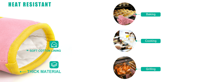 Miracu Oven Mitt, Funny Kitchen Cooking Oven Mitts, Pink Kitchen Accessories, Cute Baker Stuff, Baking Gifts for Women Mom, House Warming Gifts New Home Apartment, for Christmas Birthday Housewarming