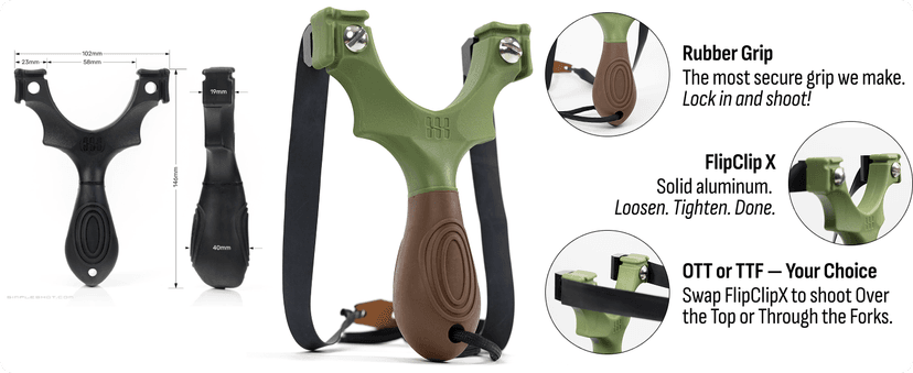 SimpleShot Scout XT Slingshot with Target, Clay Ammo and Bands for Professional Hunting and Powerful Target Shooting Sling Shot