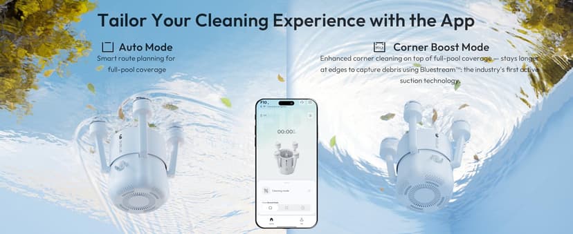 (2026 Upgrade) BUBLUE F10 Pool Surface Skimmer Robot,Robotic Pool Skimmer with App Control,Powerful Suction,5L Filter,Dual Cleaning Modes, AI Navigation,Ideal for In-Ground & Above-Ground Pools,White
