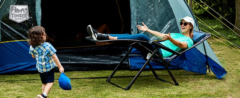 Timber Ridge Zero Gravity Chair Oversized Recliner 350lbs Capacity Patio Lounge Chair Padded Lawn Chair with Headrest XXL for Outdoor, Camping, Patio, Lawn