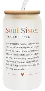 Friendship Gifts for Women Friends, Gifts for Friends Female, Gifts for Best Friend - Gifts for Sister - Sister Birthday Gifts - Galentines Day, Valentines Gifts for Friends - 16 Oz Can Glass