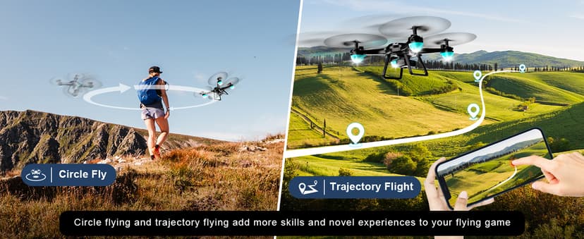 Drone with 1080P Camera, Remote Control Quadcopter with Gesture Selfie, Altitude Hold, One Key Start, 3D Flips, 2 Batteries, Black