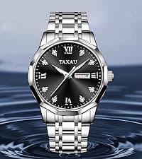 OLEVS Men’s Watches Waterproof Dress Minimalist Analog Quartz Stainless Steel Casual Men’s Wrist Watch with Day Date, Classic Luxury Elegant Roman Numerals Dial Big Face Relojes para Hombres