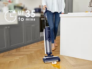 Tineco Floor ONE S5 Smart Cordless Wet Dry Vacuum Cleaner and Mop for Hard Floors, Digital Display, Long Run Time, Great for Sticky Messes and Pet Hair, Space-Saving Design, Blue