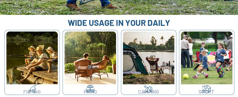 TIMBER RIDGE Aluminum Camping Directors Chair with Side Table Pocket, Portable Folding Chair, Heavy Duty Lawn Chair for Fishing Trip Picnic Concert Outdoor 400lbs, Navy