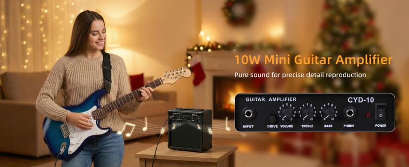 ZENY 39" Full Size Electric Guitar with Amp, Case and Accessories Pack Beginner Starter Package, Blue Ideal Christmas Thanksgiving Holiday Gift