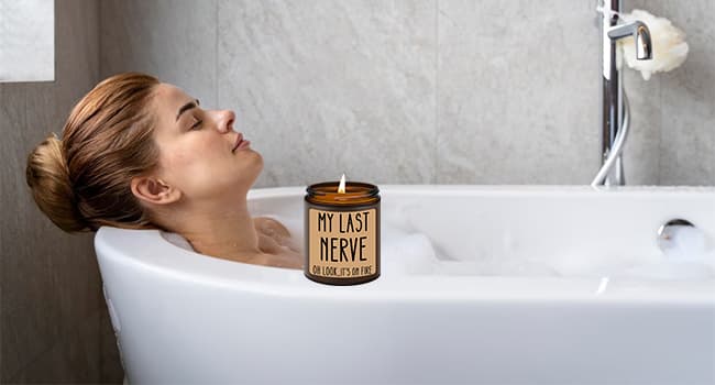 Homsolver Birthday Gifts for Women, Funny Friendship Gift for Best Friend - My Last Nerve Lavender Candle - Unique Birthday Gifts for Women, Her, Mom, BFF, Sister