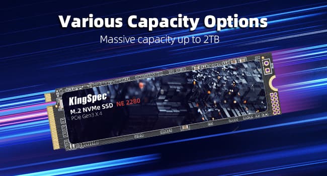 KingSpec SSD 256GB, M.2 NVMe Gen3x4 SSD 2280 - Up to 2400MB/s, Internal Solid State Drive with 3D NAND Flash, Compatible with Desktop and Laptop