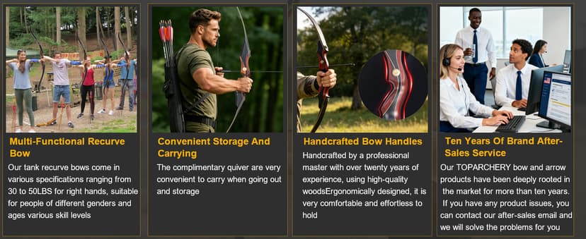 TOPARCHERY Archery 60" Takedown Hunting Recurve Bow and Arrow Set for Adults Practice Competition Longbow Kit 30-50lbs with 6pcs Arrows Right Hand Black