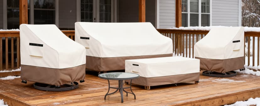 Patio Chair Covers Waterproof Heavy Duty Patio Furniture Covers, 33W x 35D x 36H Inches Swivel Outdoor Chair Cover 2 Pack (Beige)