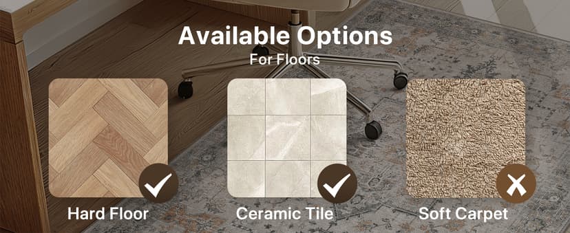 36"x48" Office Chair Mat for Hardwood Tile Floor, Under Desk Carpet Protector for Rolling Computer Chair Mat, Machine Washable Area Rug, Anti-Slip 1/5" Thick Low Pile Thin Vinyl Floor Mat, Taupe