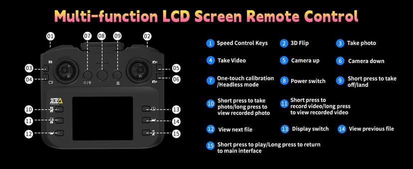 Drone with Camera for Adults 4K LCD Screen RC FPV Drone with Brushless Motor Live Video UHD, Drones for Adult Foldable Mini Quadcopter for Beginner 360° Flips, Support 32G SD Card MAX Under 250g Gifts