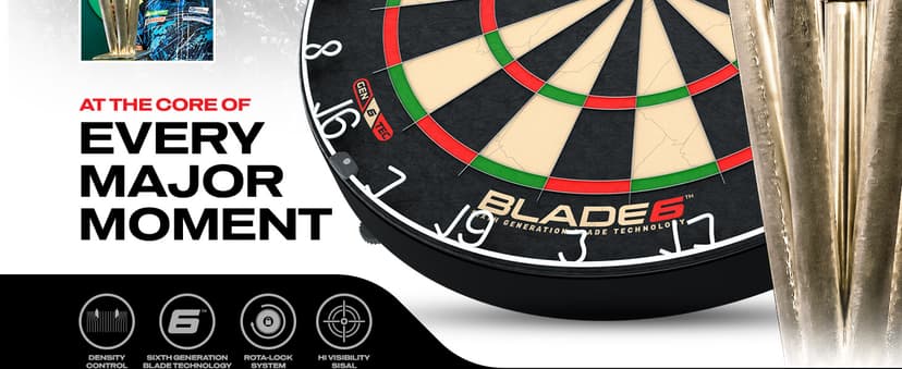 WINMAU Dart Board - Blade 6 Dartboard | Blade 6 Bundle - Professional PDC Darts Board with Official Tournament Specifications for Darts Enthusiasts