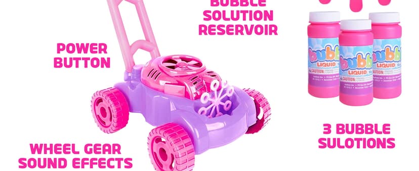 ArtCreativity Bubble Lawn Mower for Toddlers 1-3, Kids Bubble Machine for 1-Year-Old Girl Gifts, Summer Outdoor Push Gardening Toys for Kids Age 1 2 3+ Birthday Gifts for Preschool Girls